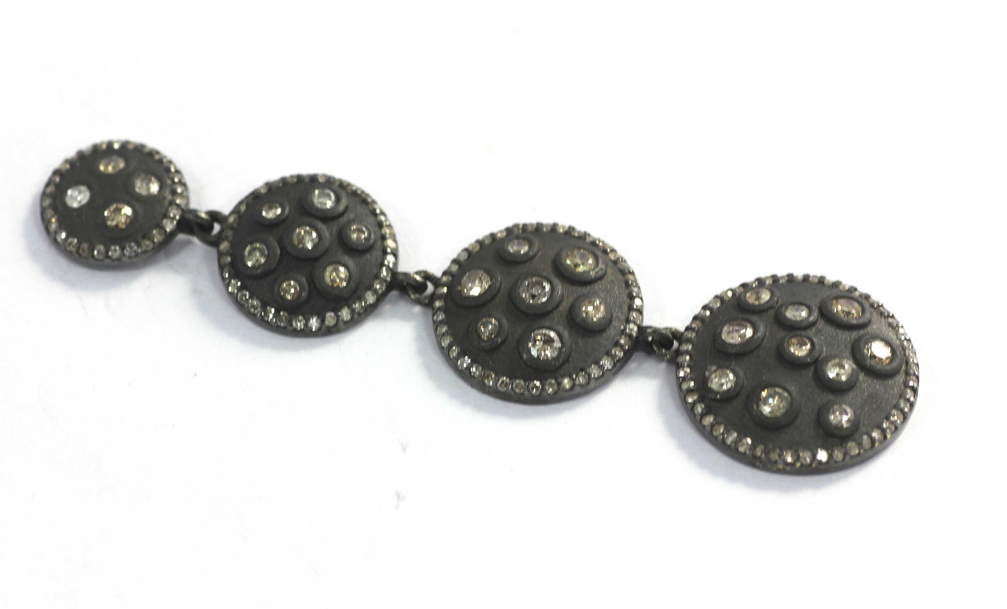 Round shape Diamond Silver Earring