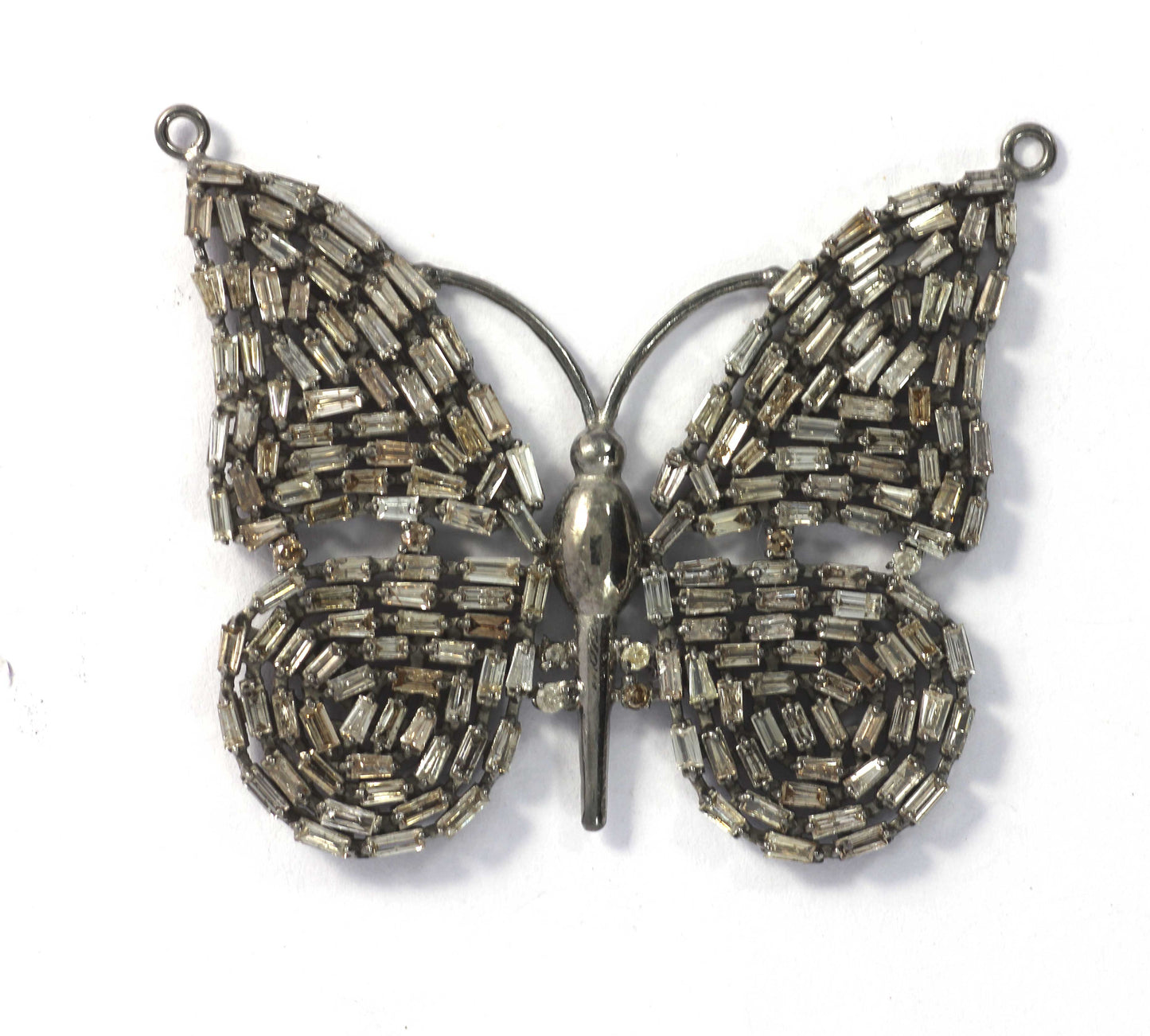 Butterfly Shape Diamond Pendant .925 Oxidized Sterling Silver Diamond Pendant, Genuine handmade pave diamond Pendant.