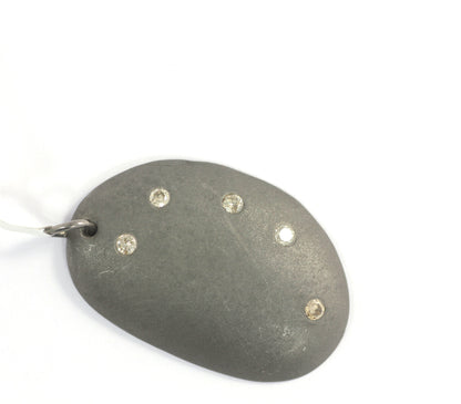 Silver Diamond Charm .925 Oxidized Sterling Silver Diamond Charms, Genuine handmade pave diamond Charm.
