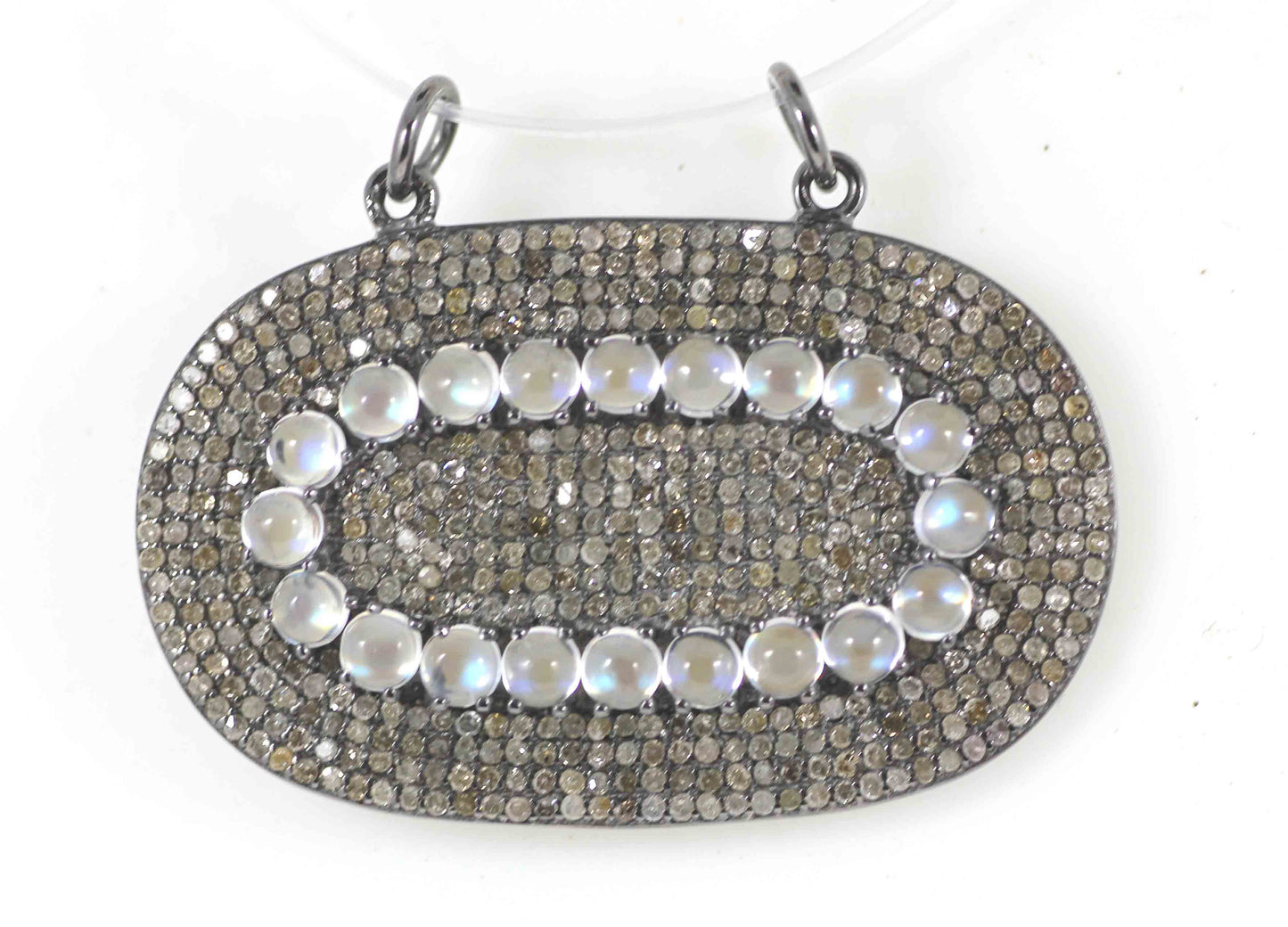 Oval Shape Diamond Charm