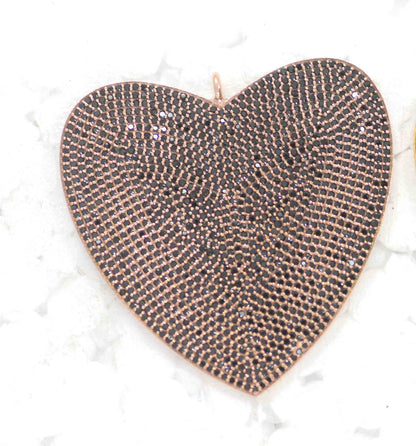 Heart Shape Black Spinel Charm