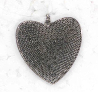 Heart Shape Black Spinel Charm