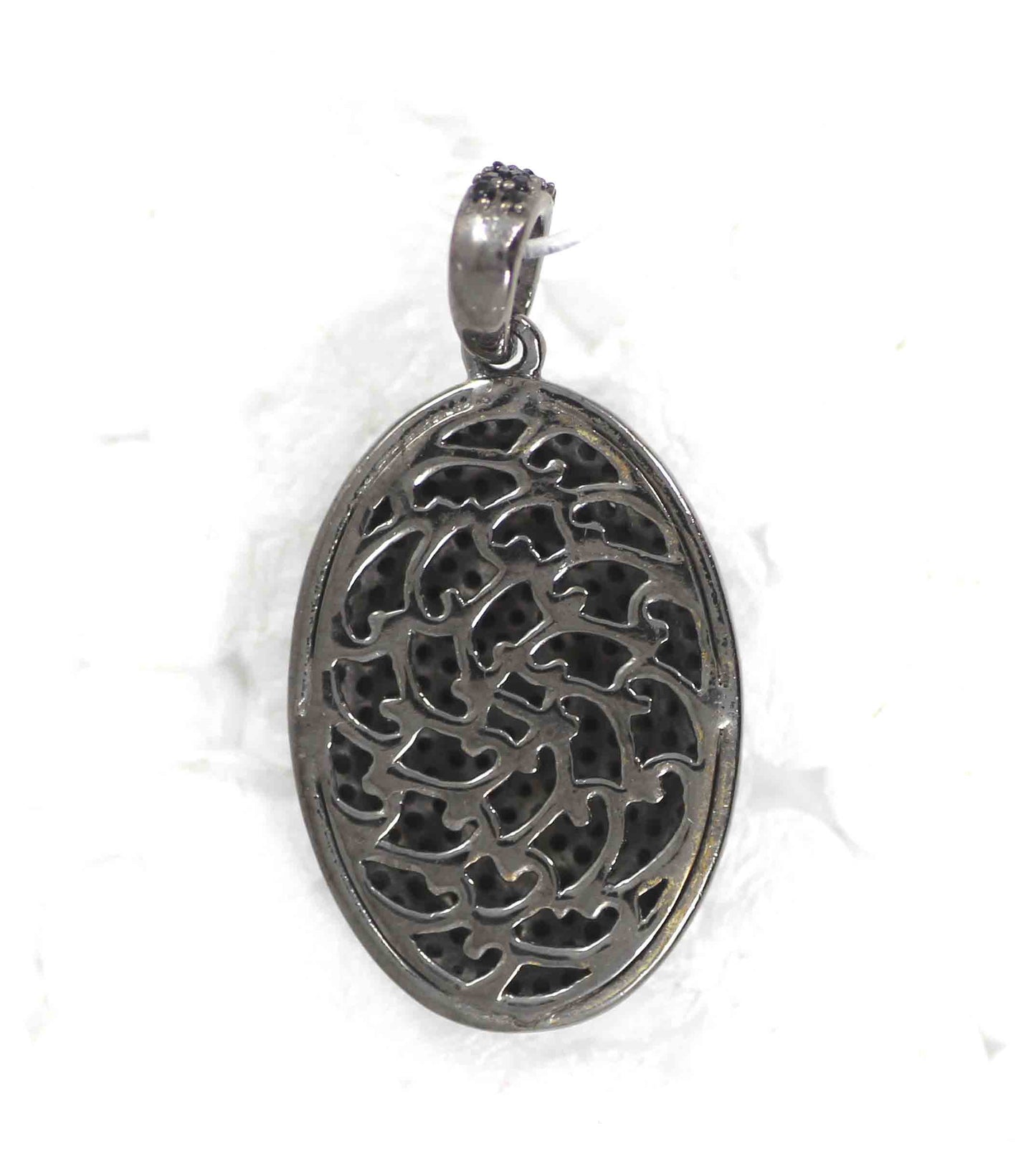 Oval Disc Black Spinel Charm