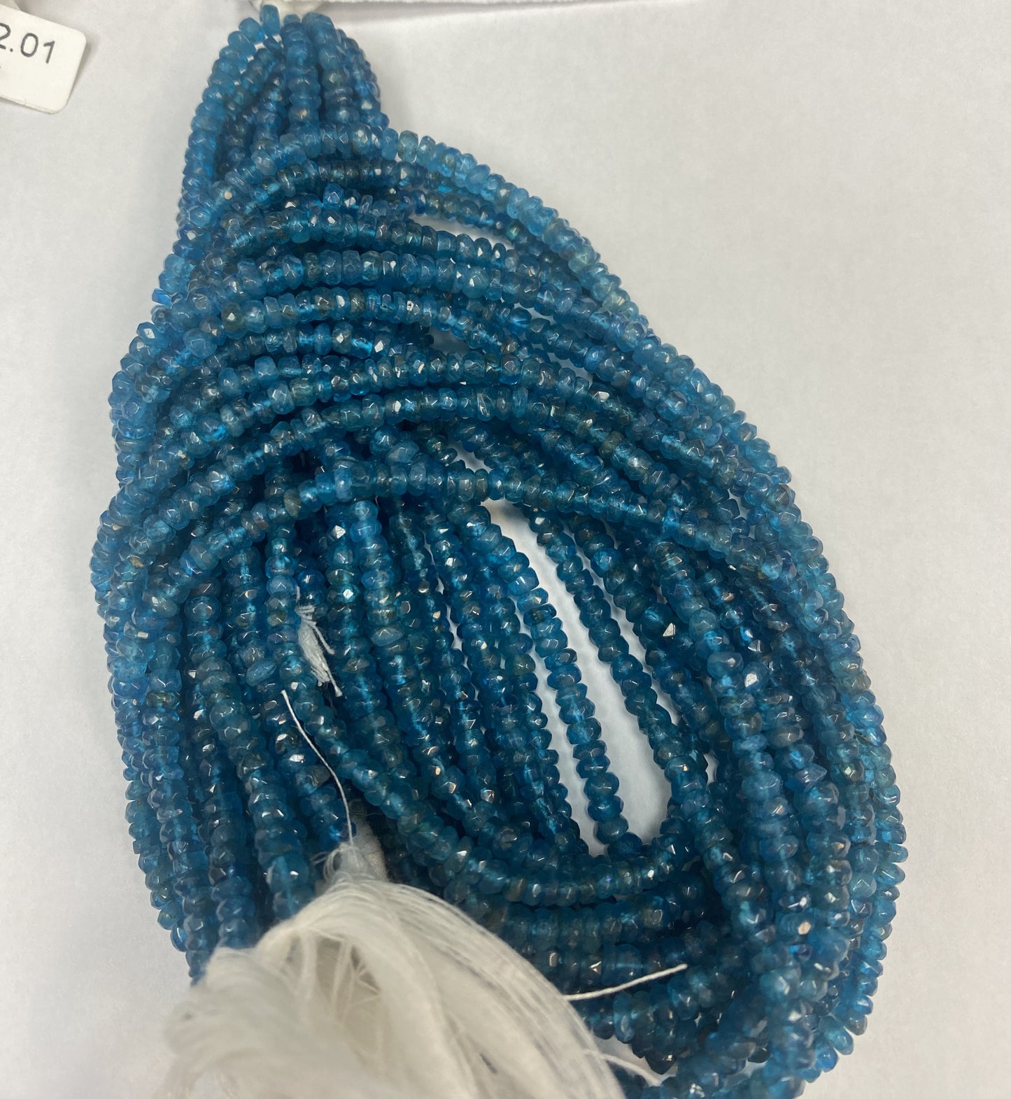 Apatite, Neon Apatite Faceted Rondelle 3-4MM
