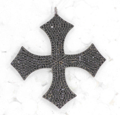 Cross Black Spinel Charm
