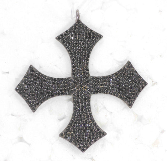 Cross Black Spinel Charm