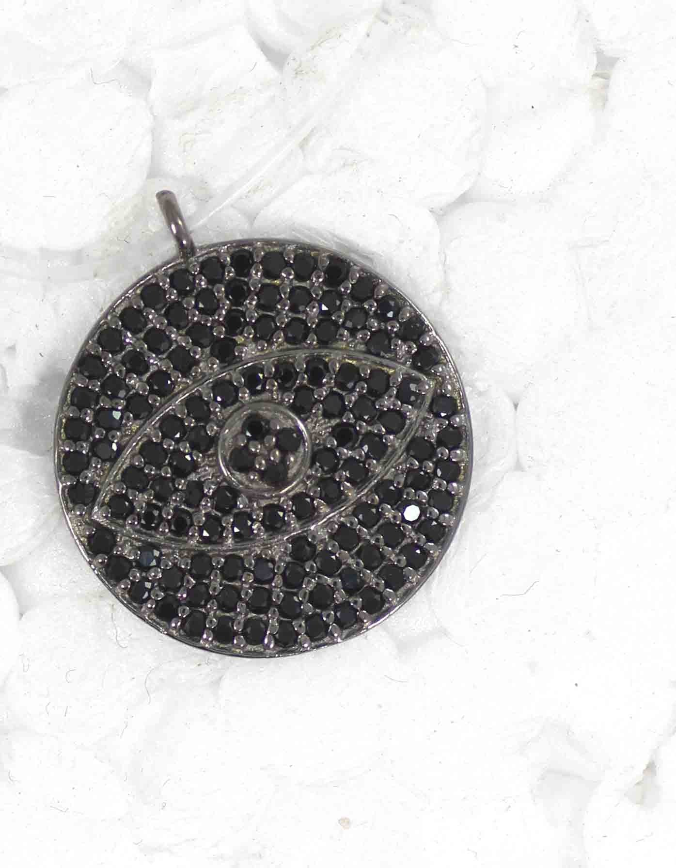 Evil Eye Black Spinel Charm