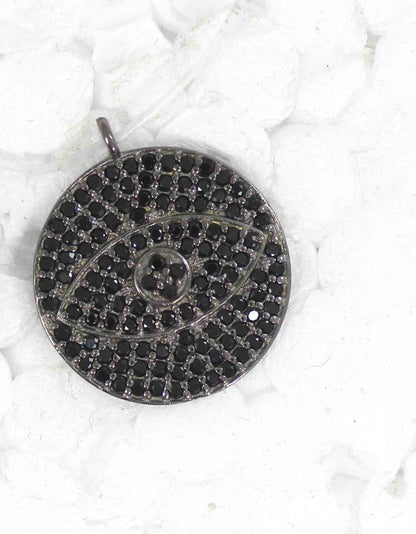 Evil Eye Black Spinel Charm