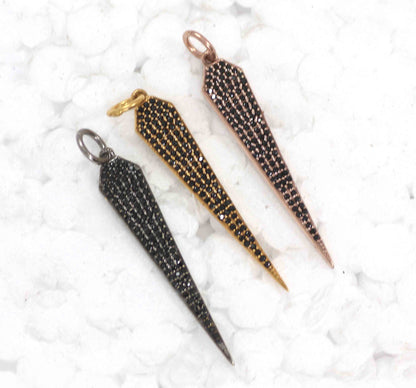 Spike Black Spinel Charm