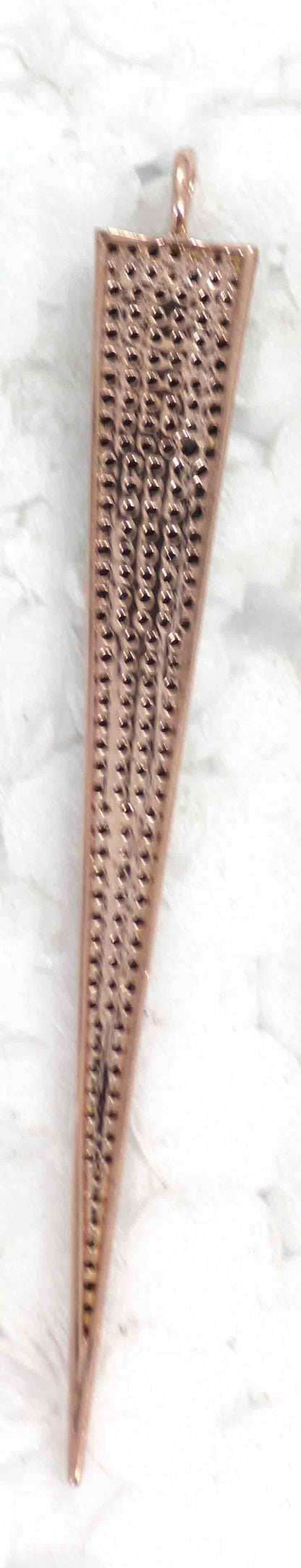 Spike Black Spinal Charm, Pave Black Spinal ,Approx 1.80''( 45 mm) Oxidized ,Black Spinel