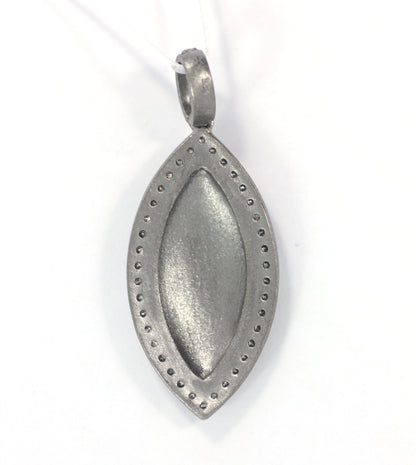 Silver Pave Diamond Pendant .925 Oxidized Sterling Silver Diamond Pendant, Genuine handmade pave diamond Pendant Size 35x25 MM