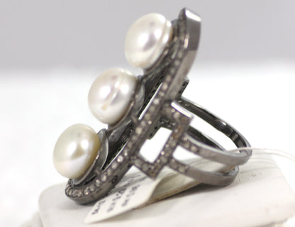 Silver Pave Diamond Ring