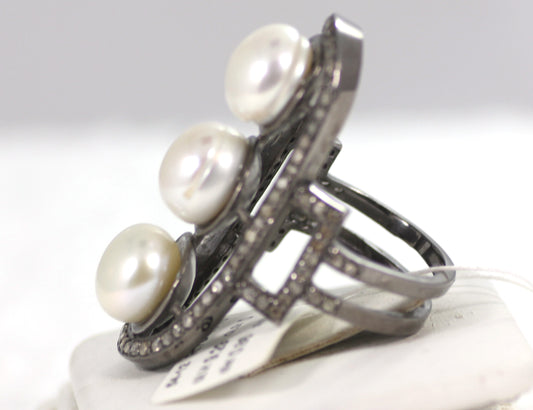 Silver Pave Diamond Ring