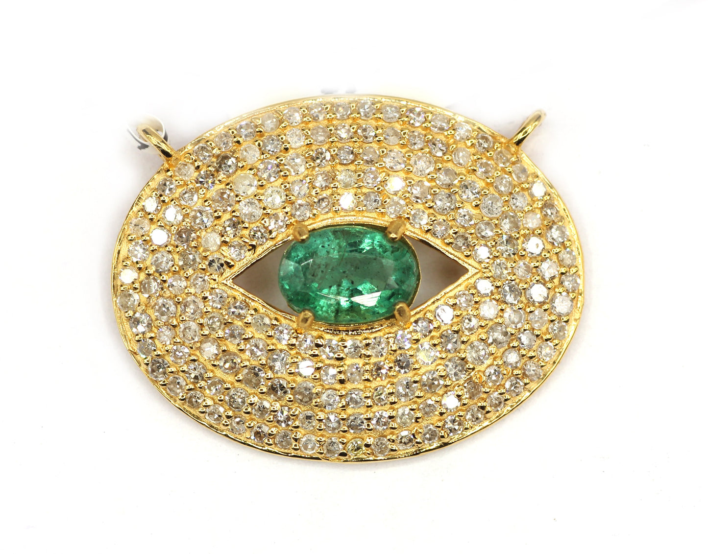 Oval Shape 14k Solid Gold Diamond Pendants.1 4k Solid Gold Diamond Pendants.
