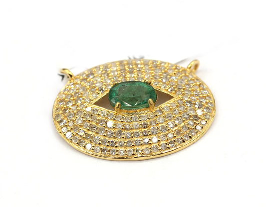 Oval Shape 14k Solid Gold Diamond Pendants.1 4k Solid Gold Diamond Pendants.
