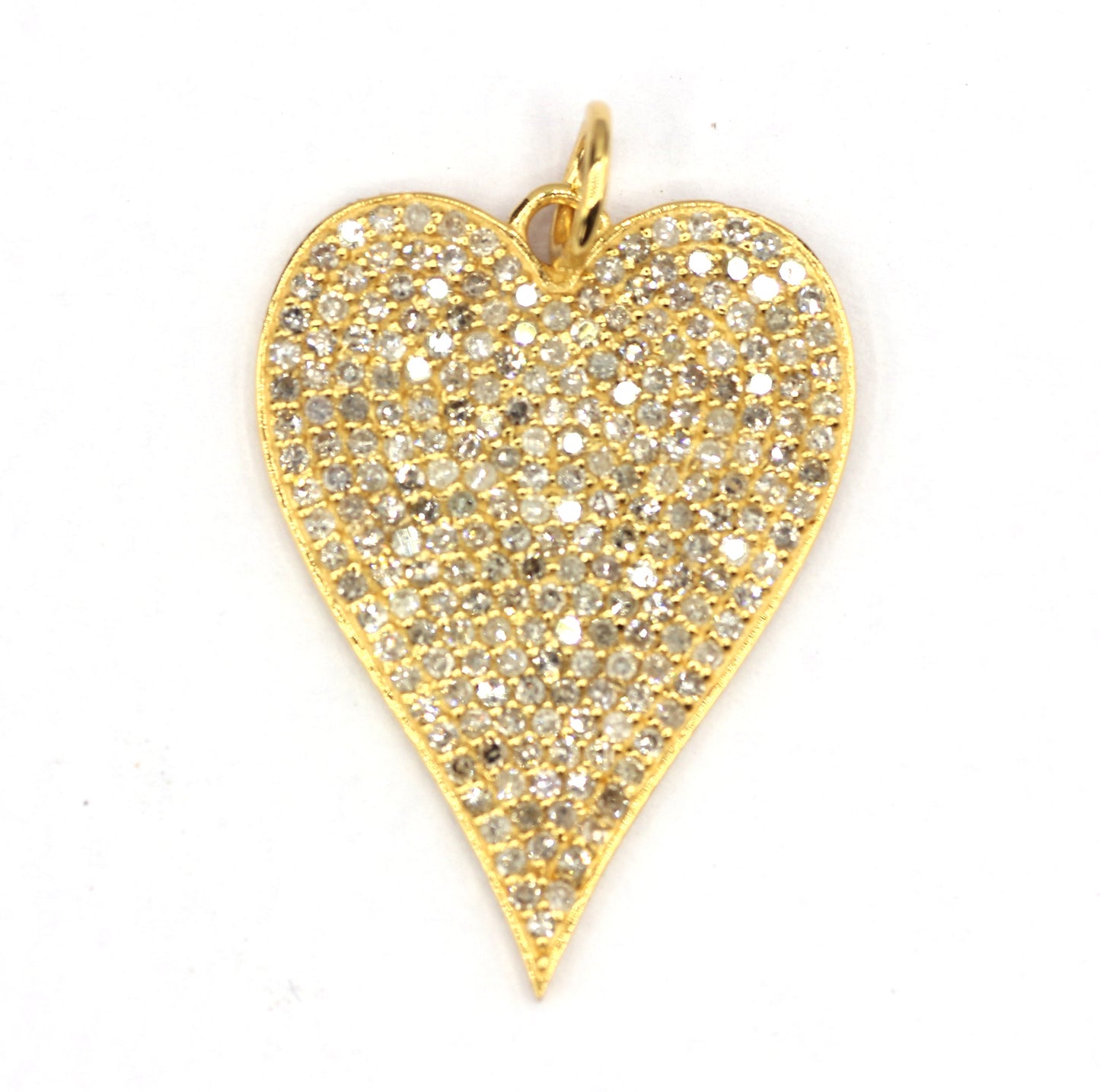 Heart Shape 14k Solid Gold Diamond Pendants.