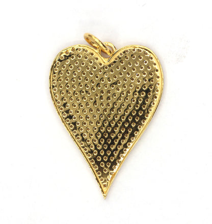 Heart Shape 14k Solid Gold Diamond Pendants.