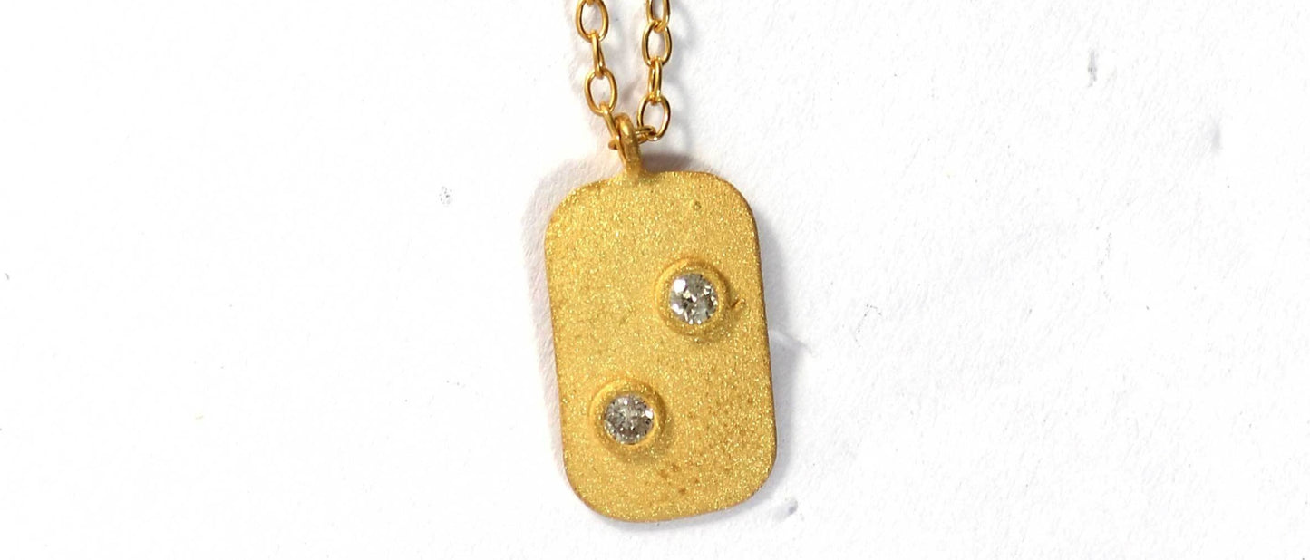 Rectangle Diamond Pendants. Genuine handmade pave diamond Pendant