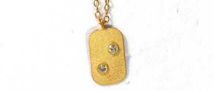 Rectangle Diamond Pendants. Genuine handmade pave diamond Pendant