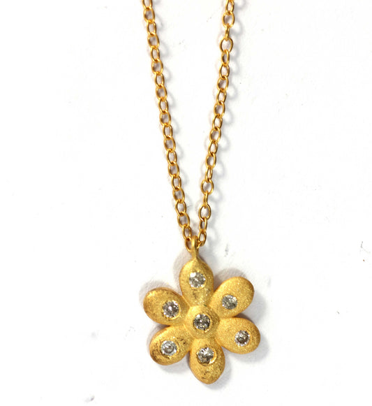 Flower Diamond Pendants. Genuine handmade pave diamond Pendant