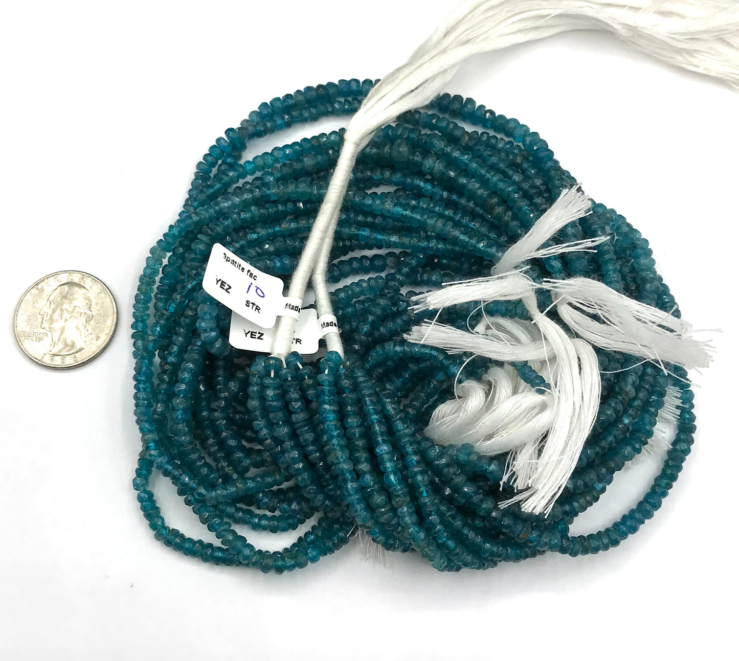 Apatite Roundel Beads Facetted 4 mm