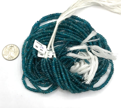 Apatite Roundel Beads Facetted 4 mm