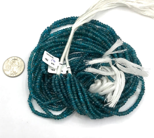 Apatite Roundel Beads Facetted 4 mm