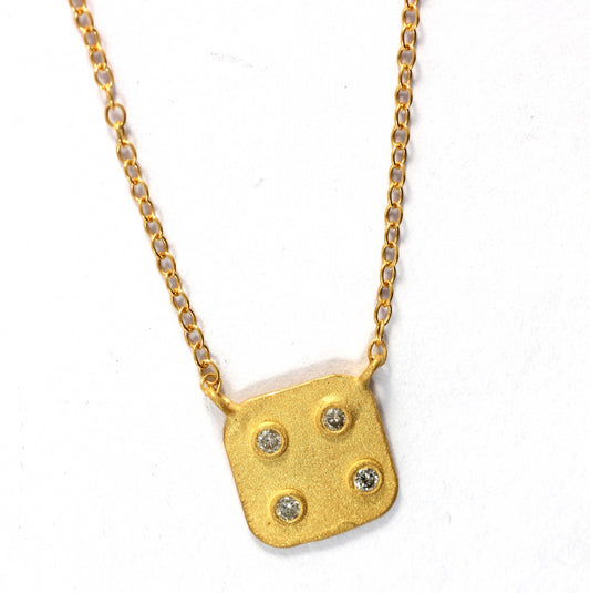 Square Diamond Pendants. Genuine handmade pave diamond Pendant