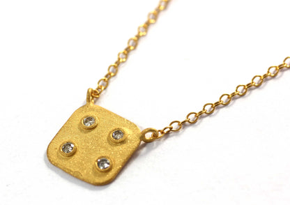 Square Diamond Pendants. Genuine handmade pave diamond Pendant