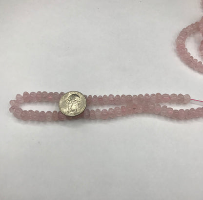 Quartz, Rose Quartz Beads Carved Melons