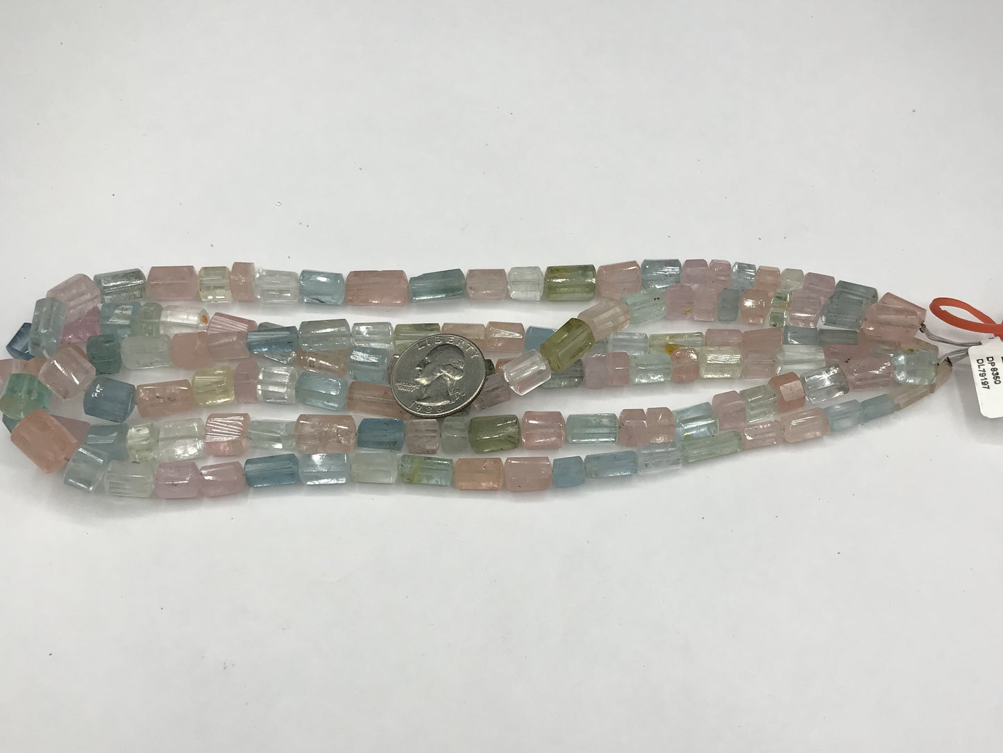 Aquamarine Multi Color Beads Faceted Tube