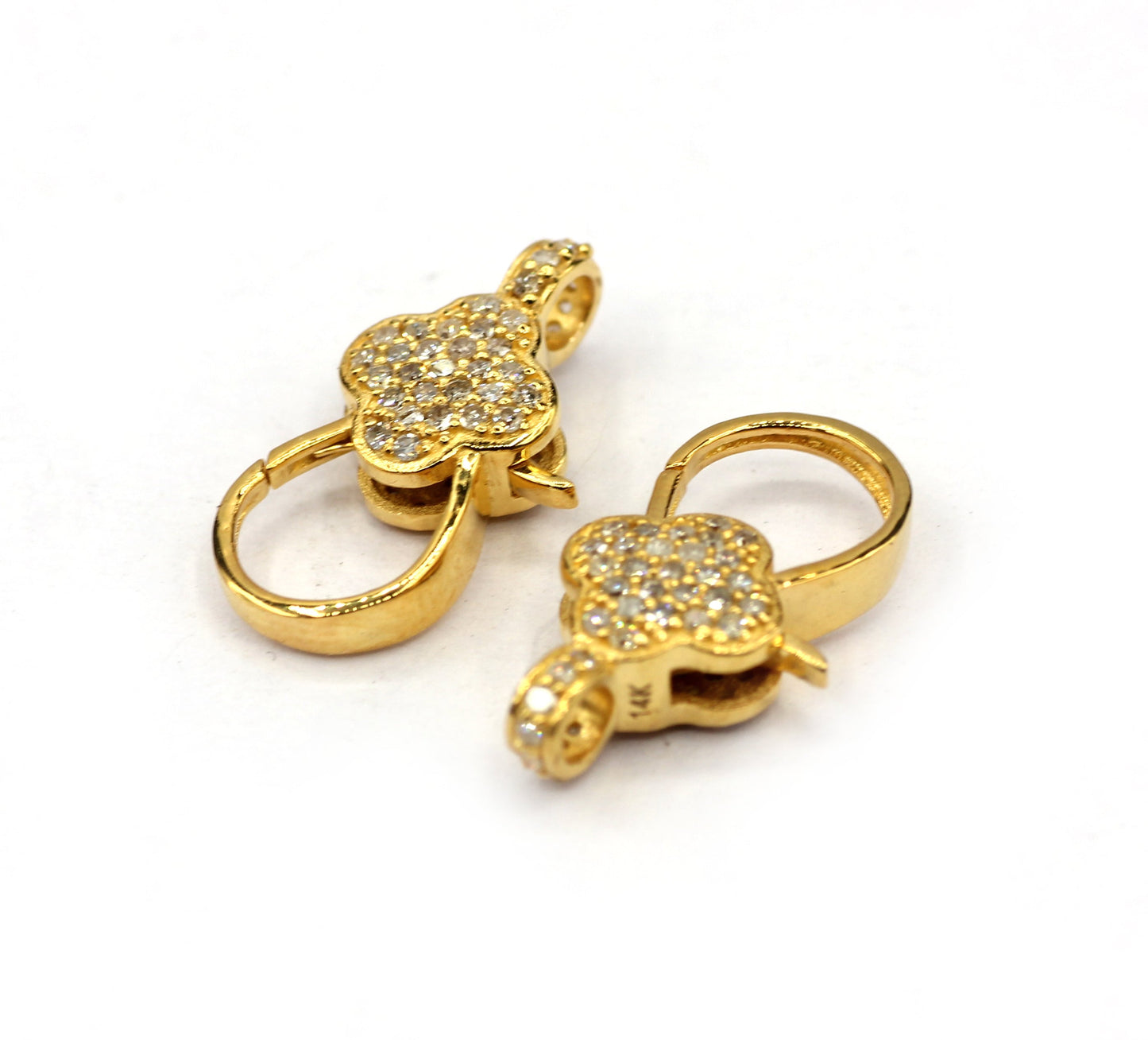14k Solid Gold Diamond Clasps