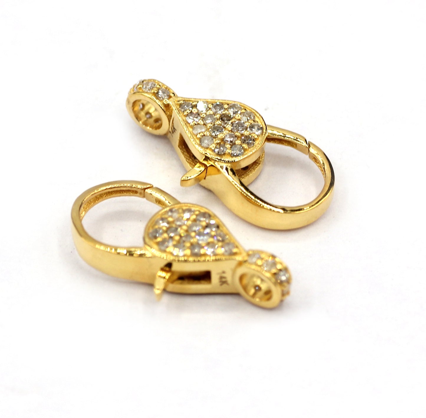 14k Solid Gold Diamond Clasps