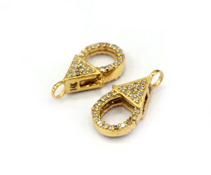 14k Solid Gold Diamond Clasps