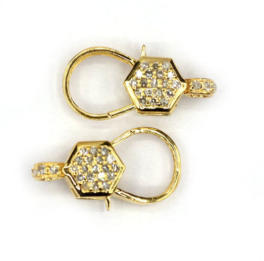 14k Solid Gold Diamond Clasps