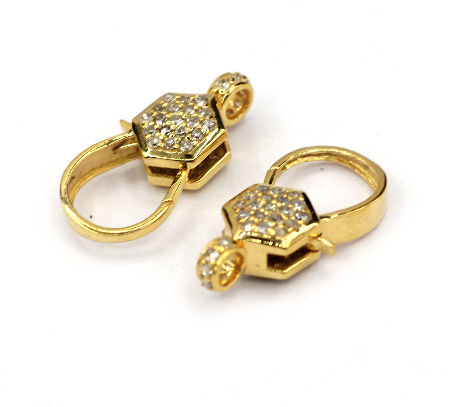 14k Solid Gold Diamond Clasps