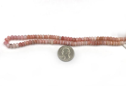Opal, Pink Opal Roundel Beads Facetted 6 mm