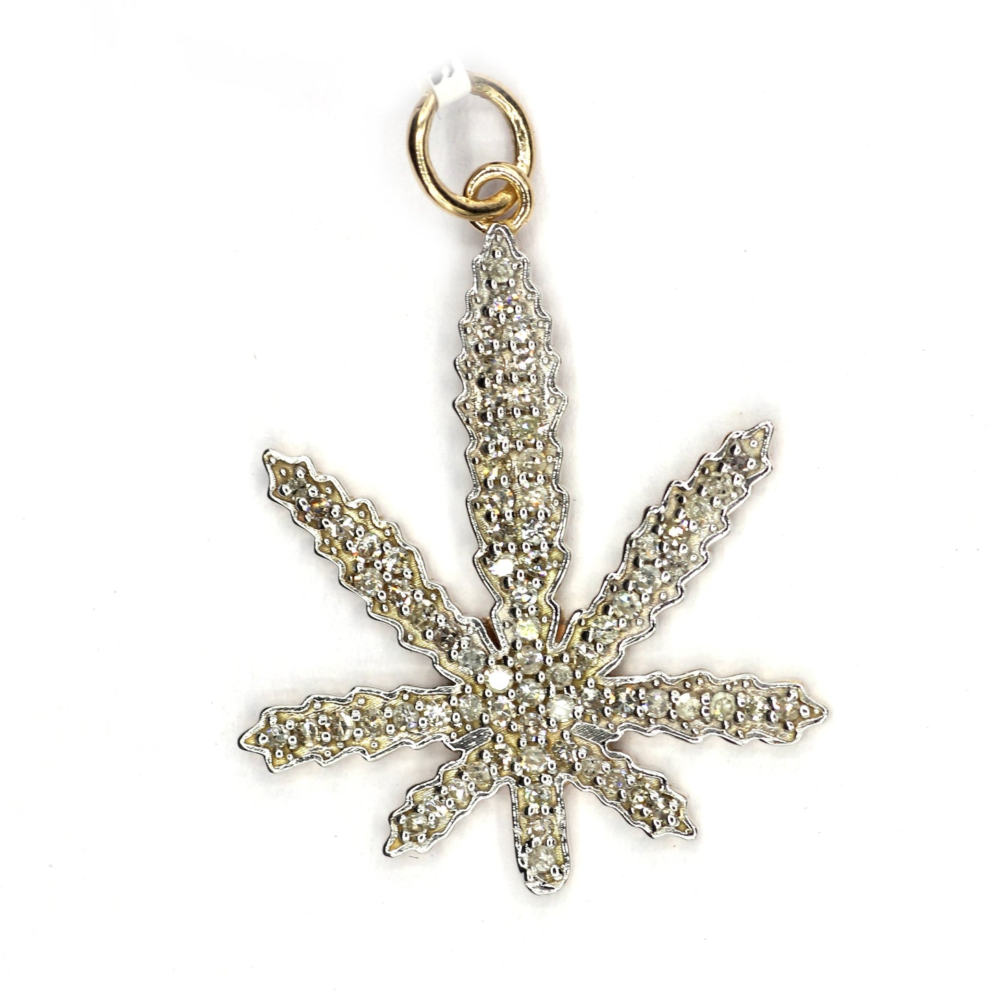 Leaf Shape 14k Solid Gold Diamond Pendants.1 4k Solid Gold Diamond Pendants.