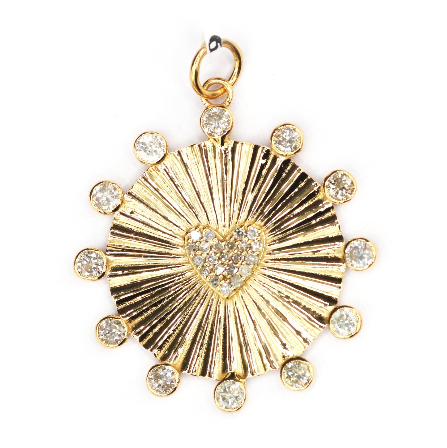 Round Shape 14k Solid Gold Diamond Pendants. 14k Solid Gold Diamond Pendants.