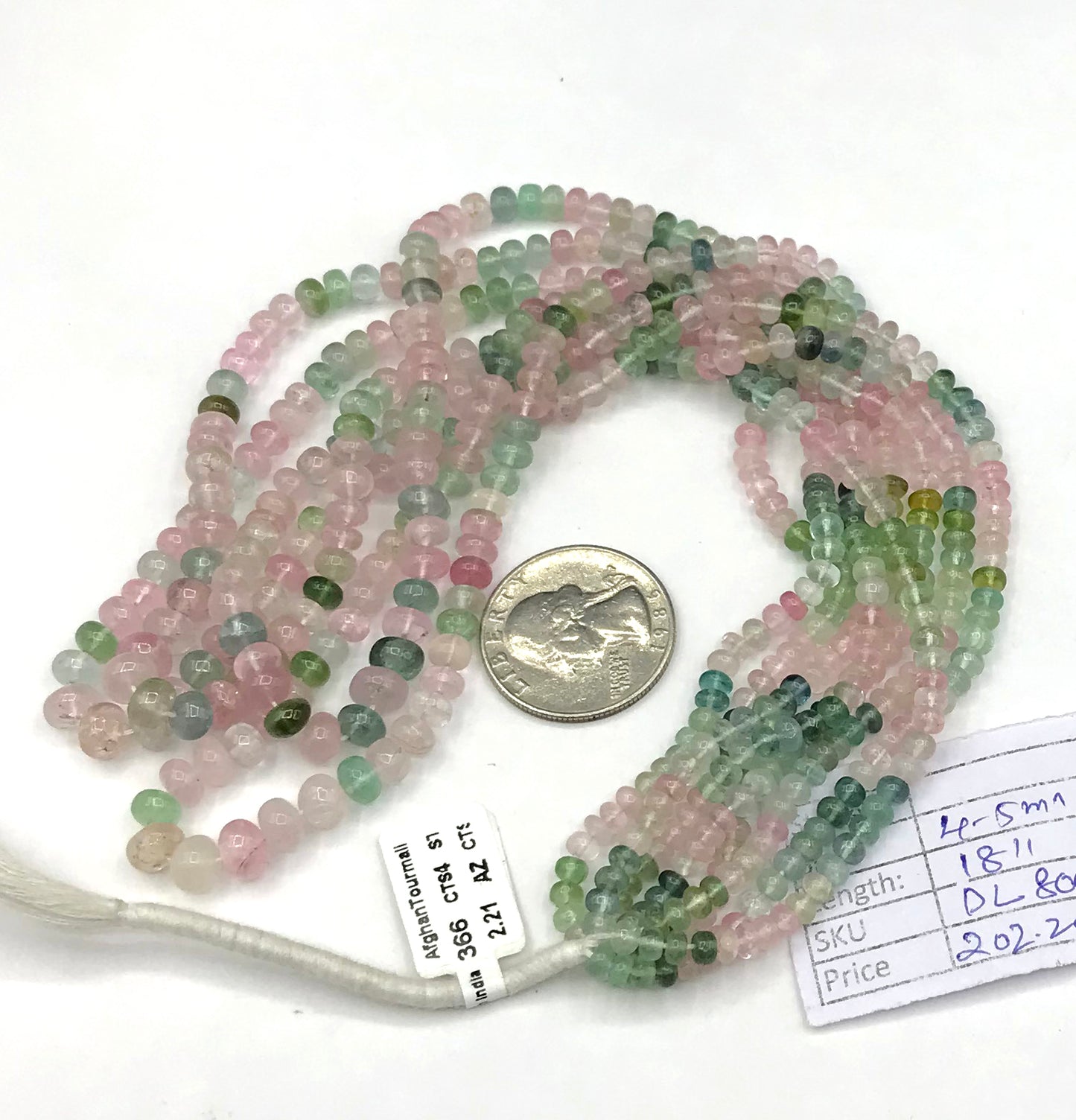 Tourmaline, Multi tourmaline Beads Smooth Rondelle