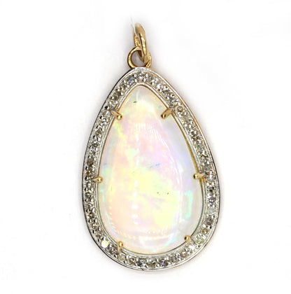 Solid 14k Gold Pear Diamond Pendants. 14k Solid Gold Diamond Pendants.