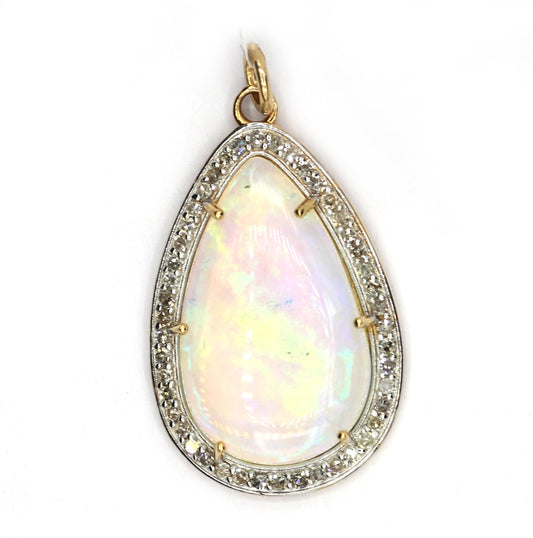 Solid 14k Gold Pear Diamond Pendants. 14k Solid Gold Diamond Pendants.