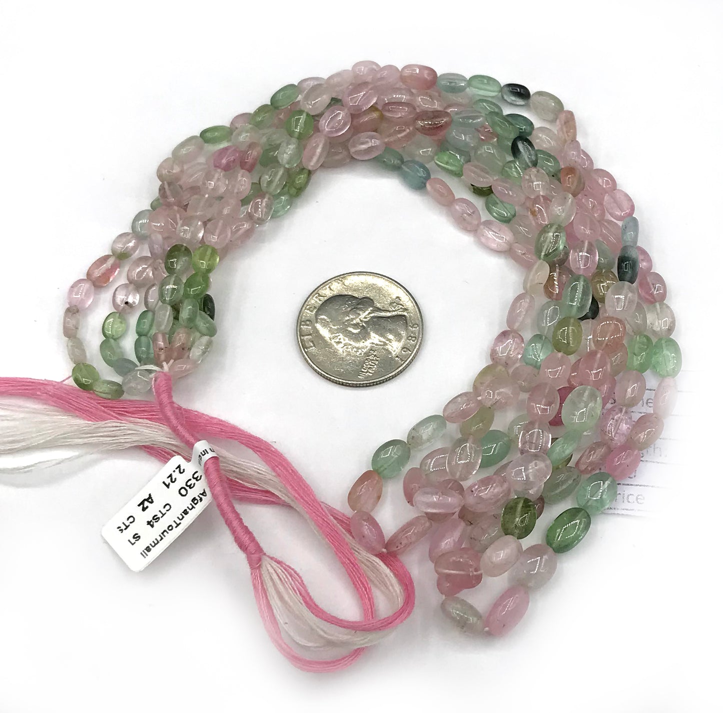 Tourmaline, Multi Tourmaline Beads Smooth Oval.