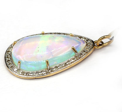 Solid 14k Gold Pear Diamond Pendants. 14k Solid Gold Diamond Pendants.
