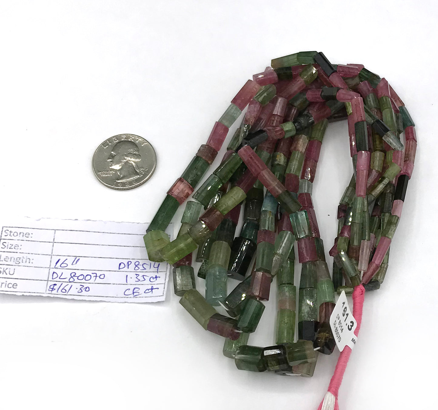 Tourmaline, Multi tourmaline Beads faceted Tube .