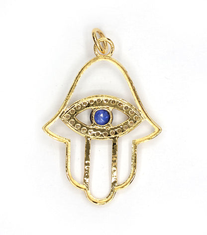 Hamsa Hand  Shape 14k Solid Gold Diamond Pendants
