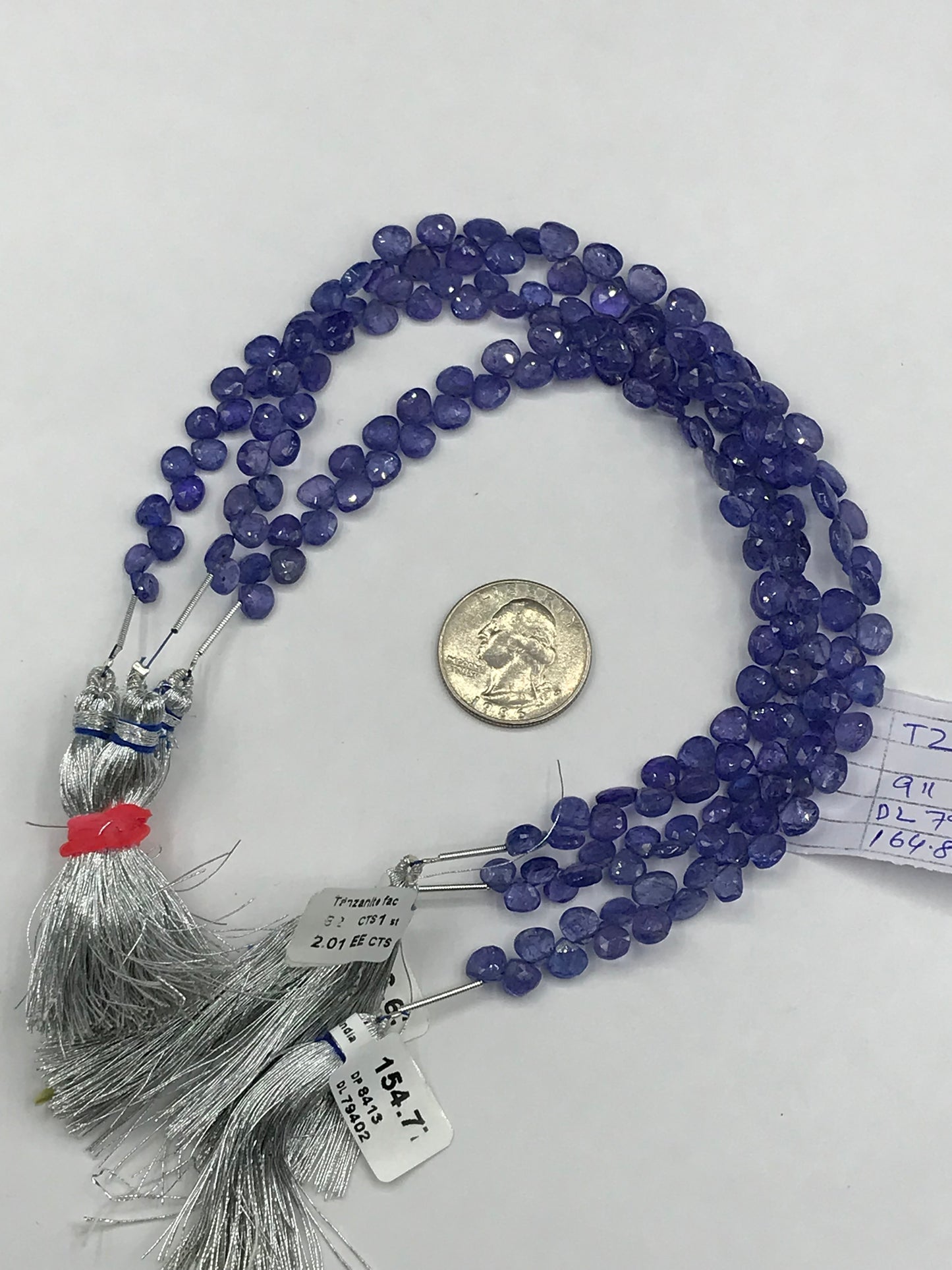 Tanzanite faceted Drop Shape Beads