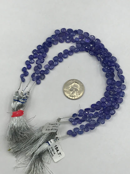 Tanzanite faceted Drop Shape Beads