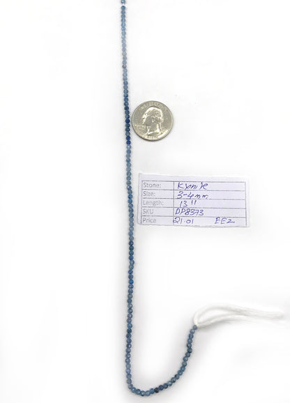 KYANITE BEADS ROUND FACETED 3-4MM