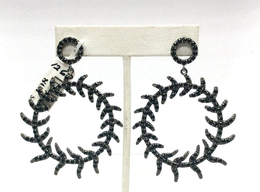 Black Spinel Silver Earring